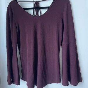 LOFT Deep Purple Long Sleeve Top